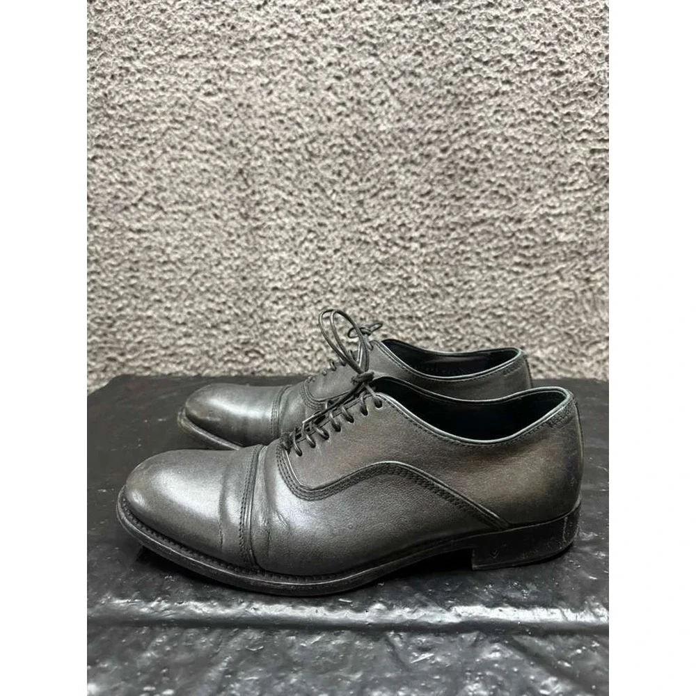 John Varvatos Freeman Raw Handmade Leather Oxford‎ Shoes Black Mens Size 9